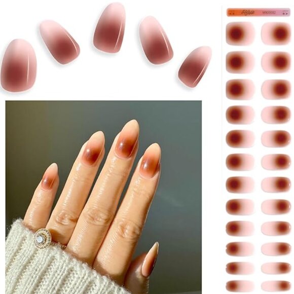 Kijibae Semi-Cured Gel Nail Strips Trio Bundle Sets snake skin stars ombre - Picture 3 of 5